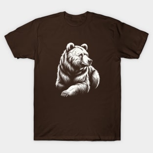 Majestic Bear Portrait: Wildlife Lover's Tee T-Shirt